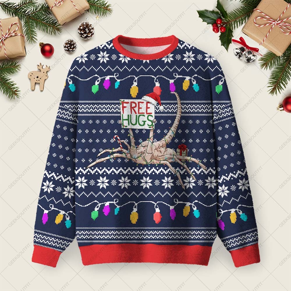 Geeksoutfit Merry Glitchmas Ugly Christmas Fuzzy Fleece Sweatshirt for Sale