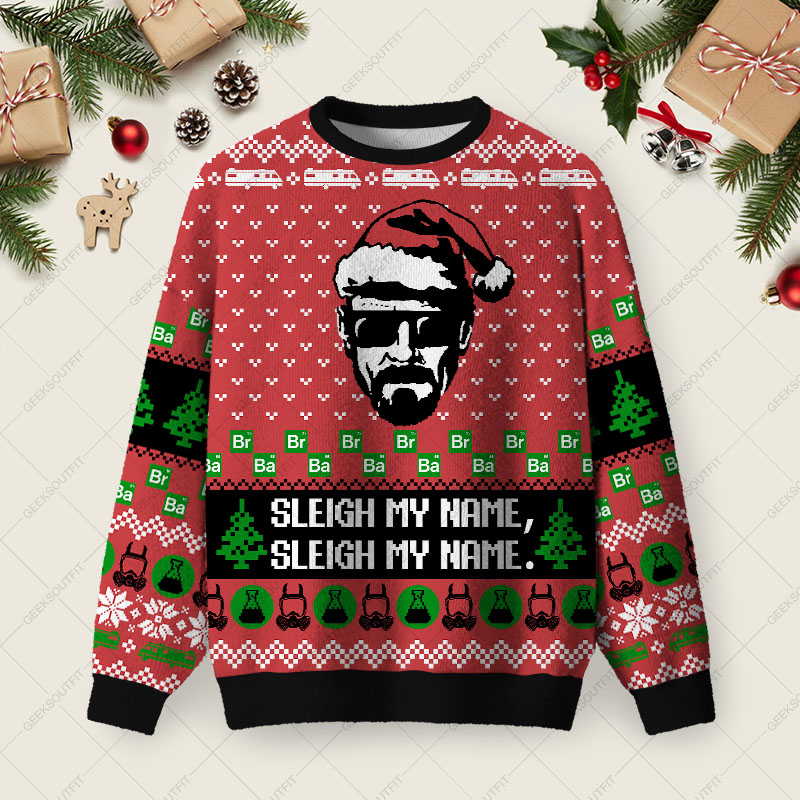 Sleigh My Name Ugly Christmas Fuzzy Fleece Sweatshirt