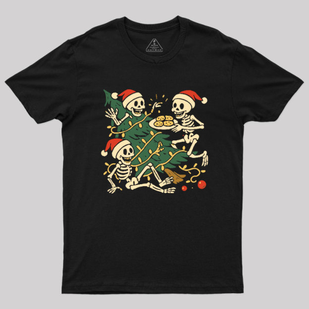 Skeleton Cookie Christmas Chaos Geek T-Shirt