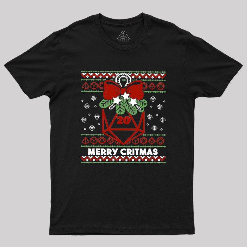 Merry Critmas Ugly Sweater Geek T-Shirt