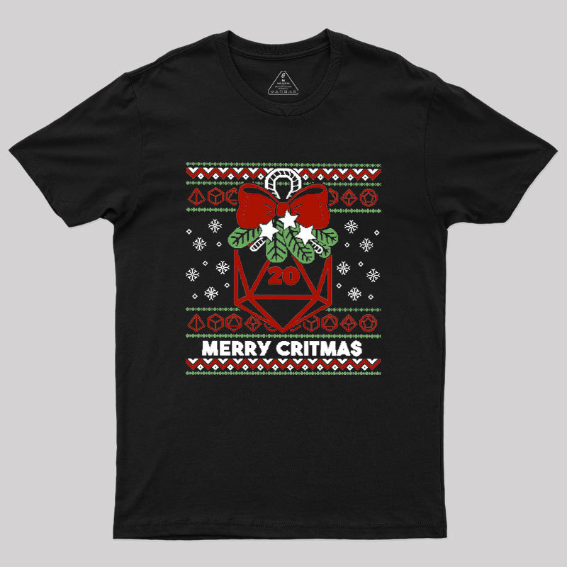 Merry Critmas Ugly Sweater Geek T-Shirt