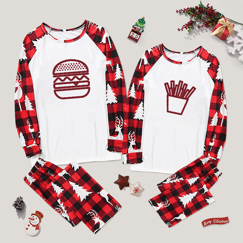 Burger And Fries Couple Pajama Sets