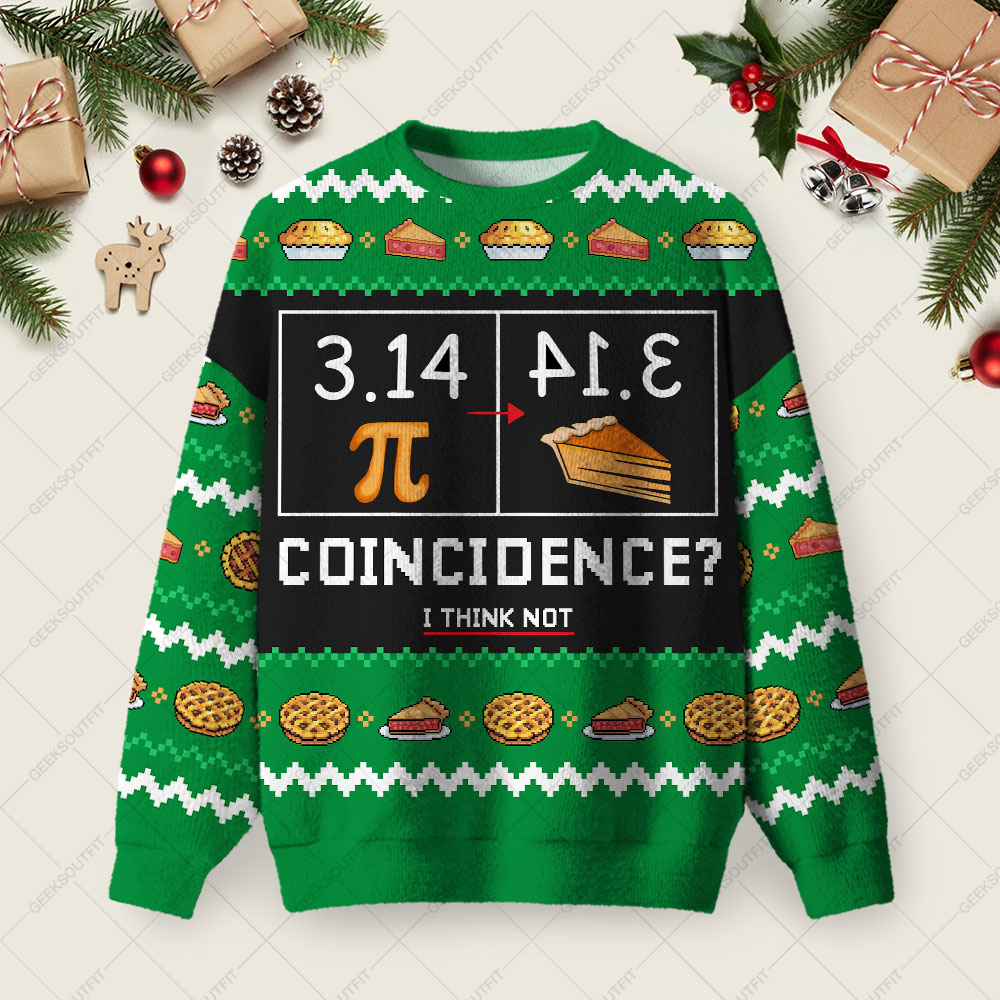 3.14 PI Ugly Christmas Fuzzy Fleece Sweatshirt