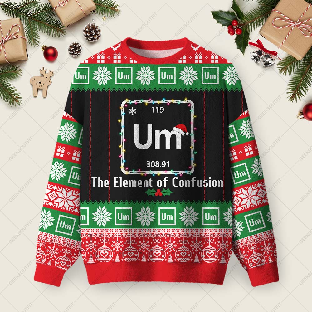UM Humour Ugly Christmas Fuzzy Fleece Sweatshirt