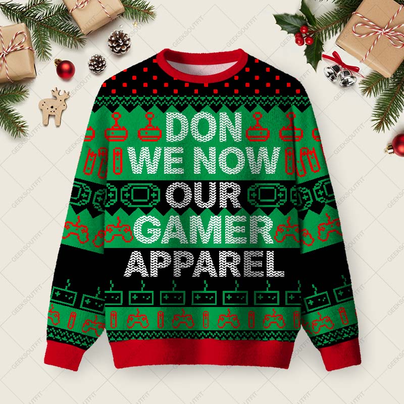 Gamer Ugly Christmas Fuzzy Fleece Sweatshirt