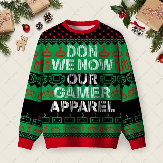 Gamer Ugly Christmas Fuzzy Fleece Sweatshirt