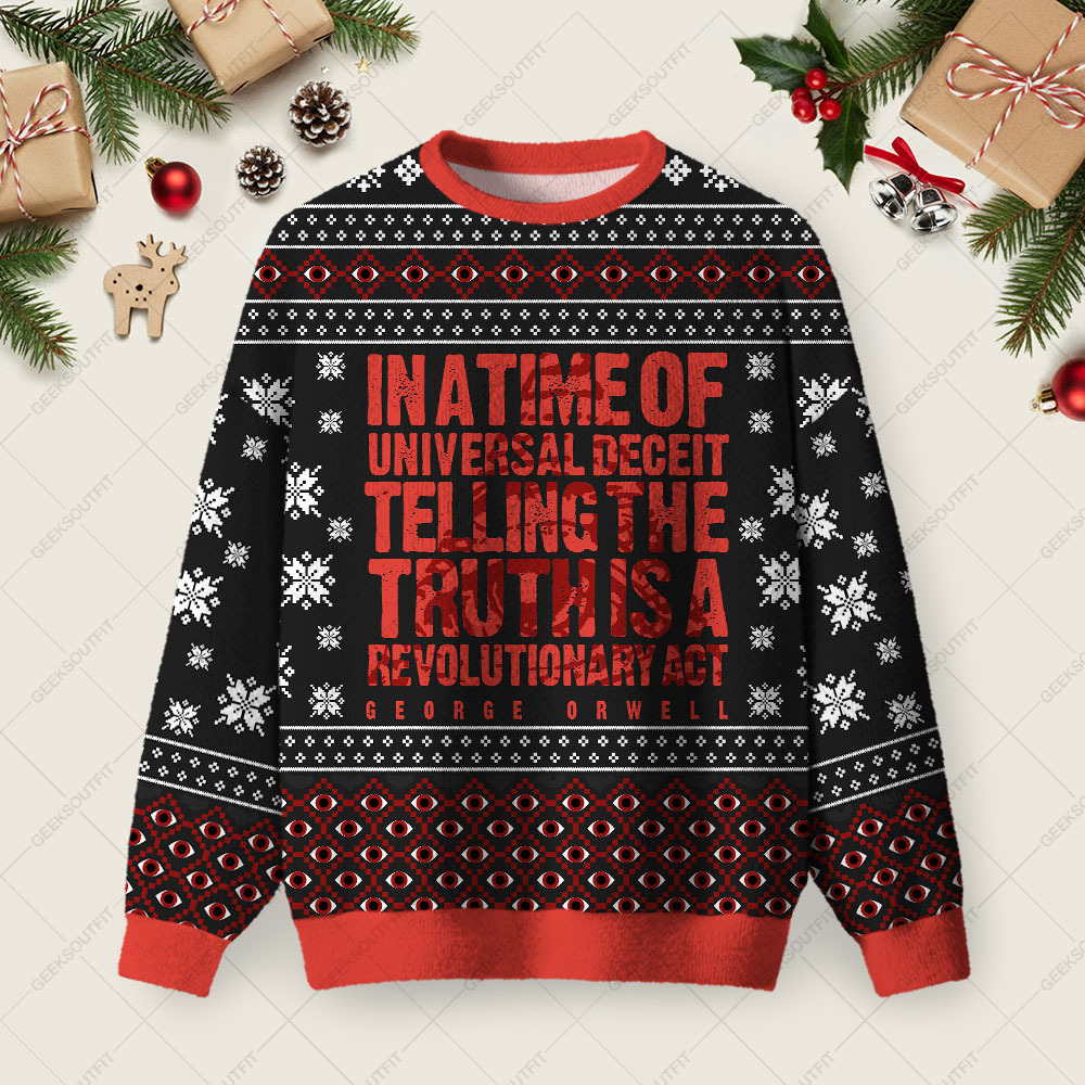 Geeksoutfit 1984 Ugly Christmas Fuzzy Fleece Sweatshirt for Sale