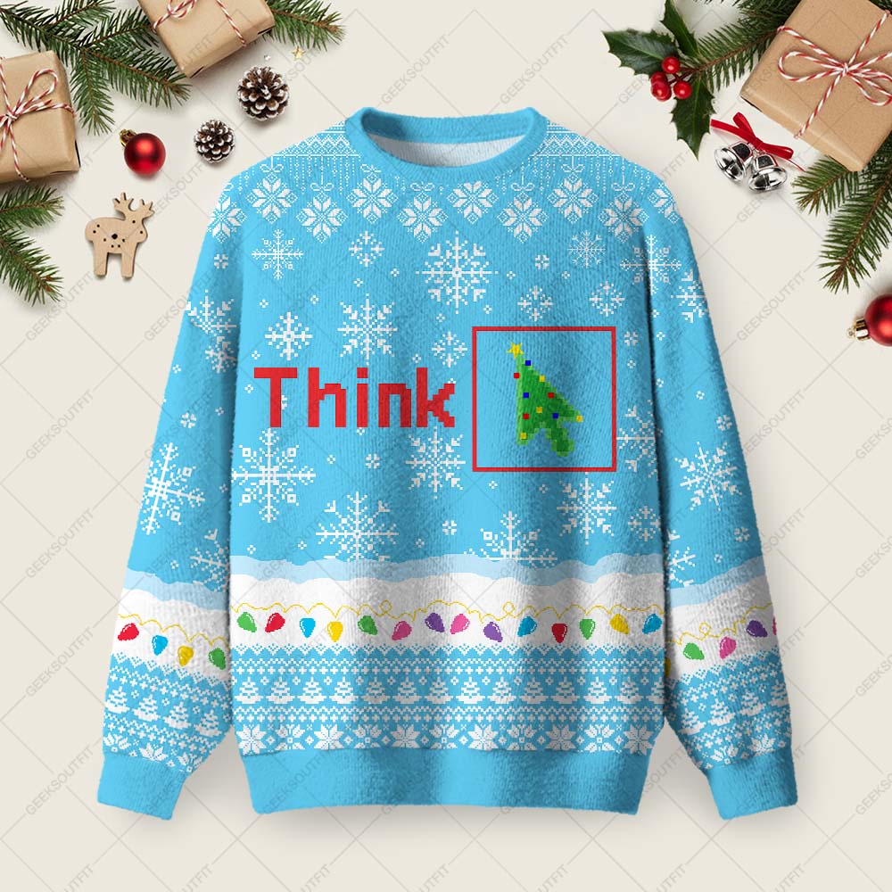 Think Ugly Christmas Fuzzy Fleece Sweatshirt