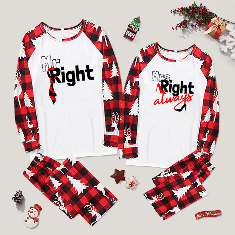 Mr. Right Funny Valentine Couple Pajama Sets