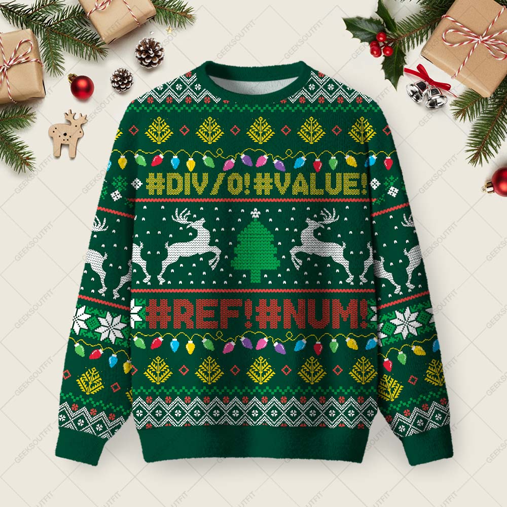 DIV0 Ugly Christmas Fuzzy Fleece Sweatshirt