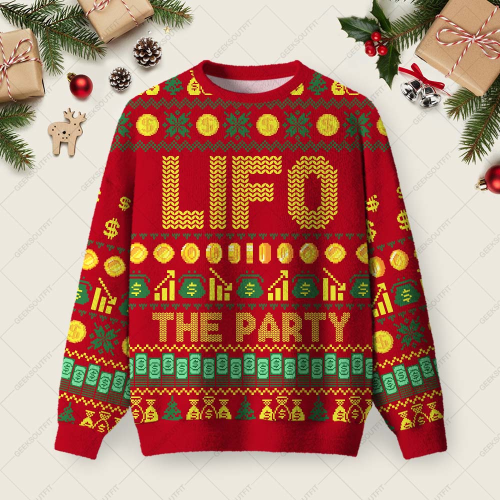 LIFO Ugly Christmas Fuzzy Fleece Sweatshirt