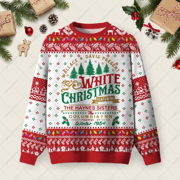 White Christmas Ugly Christmas Fuzzy Fleece Sweatshirt