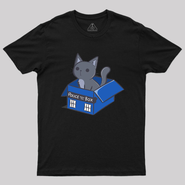 Cat In a Blue Box Geek T-Shirt