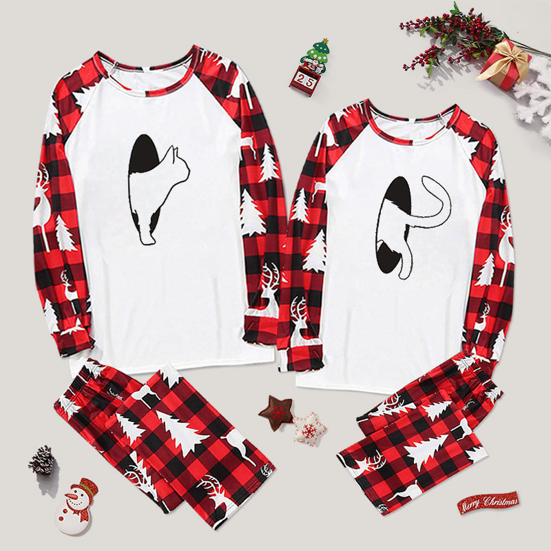 Cat Time Travel Couple Pajama Sets