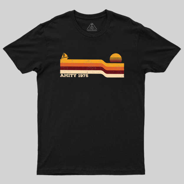 Retro Sunset Amity 1975 Geek T-Shirt