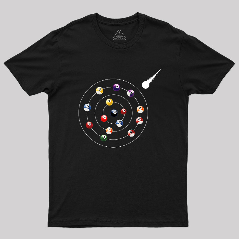 Pool Ball Solar System Geek T-Shirt