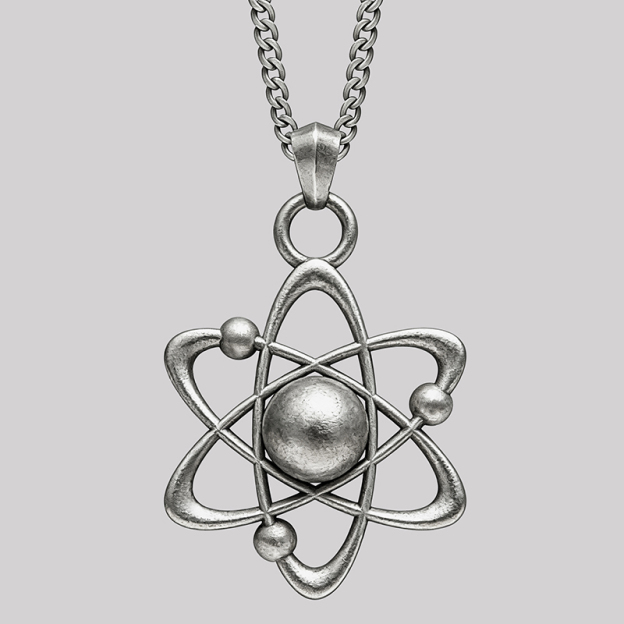Atomic Orbit Geek Sculptural Necklace