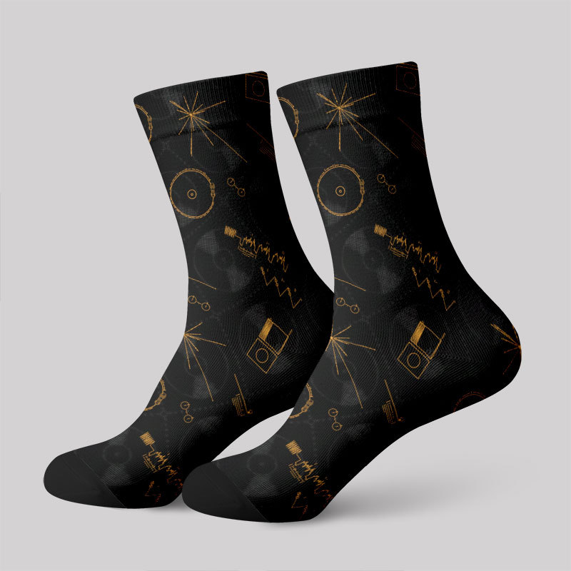 Geeksoutfit NASA Voyager One Gold Disc Men's Socks for Sale