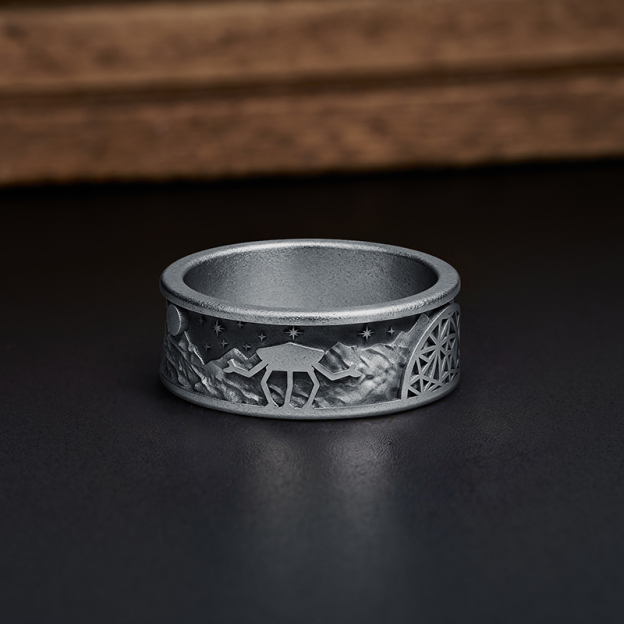 Eridian Echo Geek Silver Band Ring