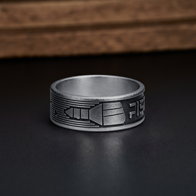 Fist My Bump Geek Silver Band Ring
