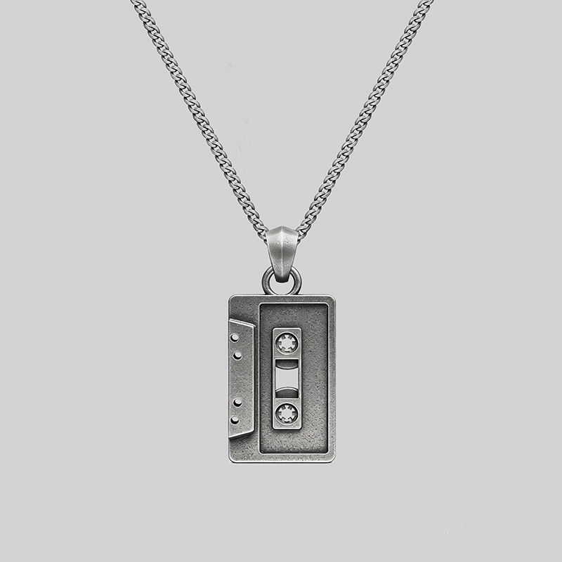 Retro Cassette Geek Sculptural Necklace