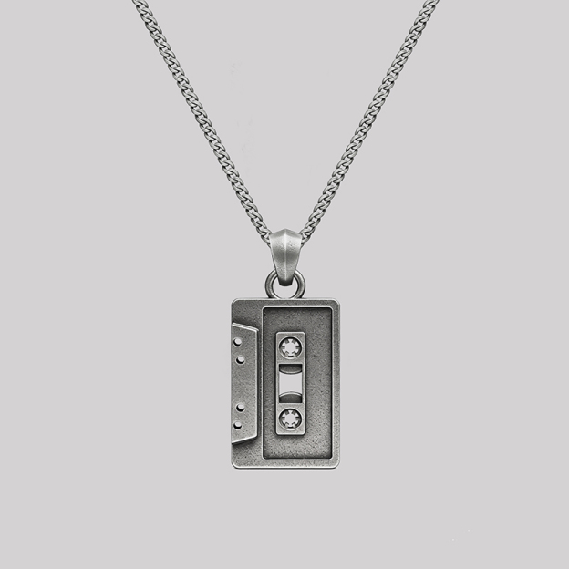 Retro Cassette Geek Sculptural Necklace