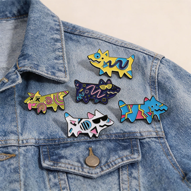 Geometric Doodle Animals Pins