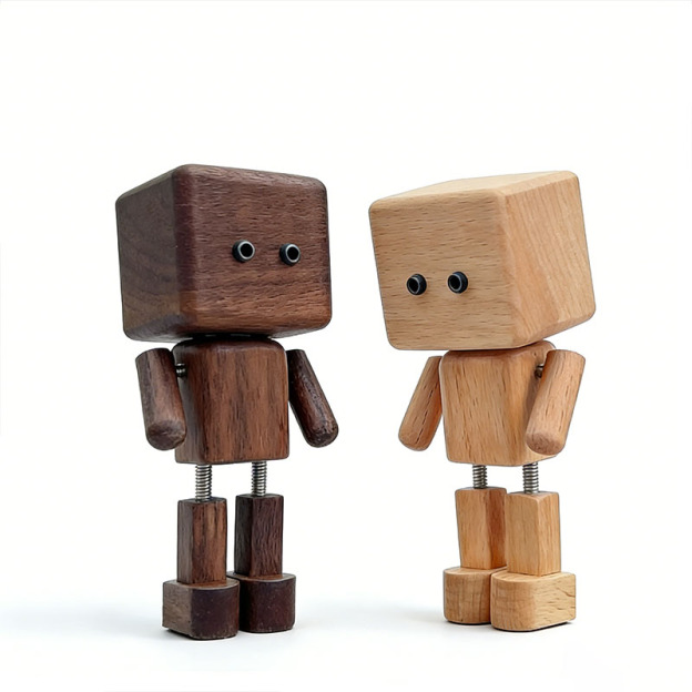 Customizable Geek Standing Wooden Doll Ornament