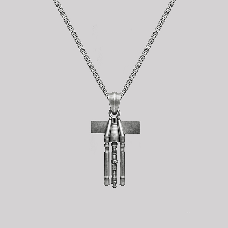 Cross Thrust Geek Sculptural Necklace