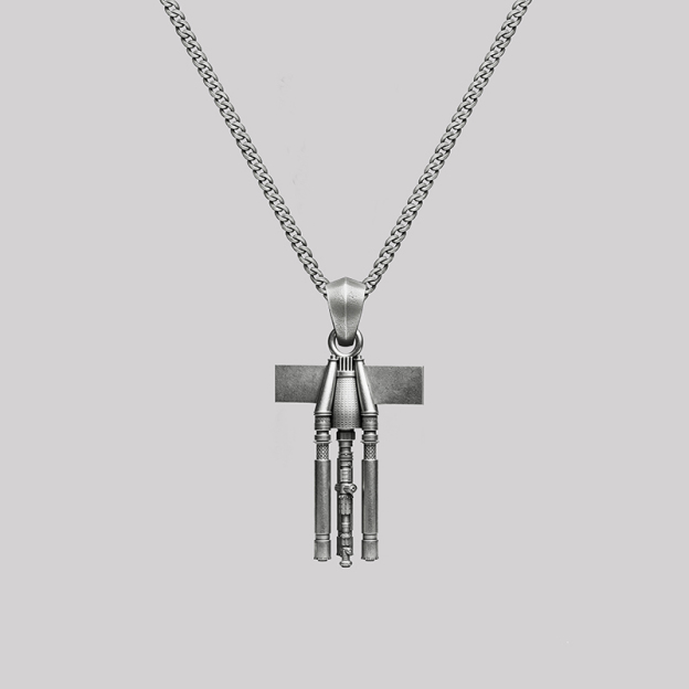 Cross Thrust Geek Sculptural Necklace