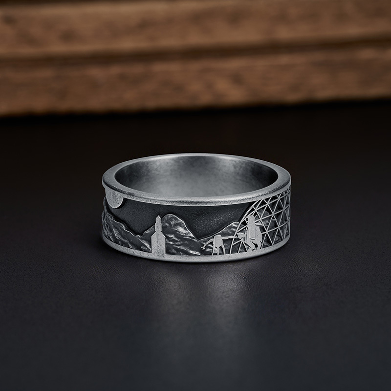 Geeksoutfit The Universe Geek Silver Band Ring for Sale