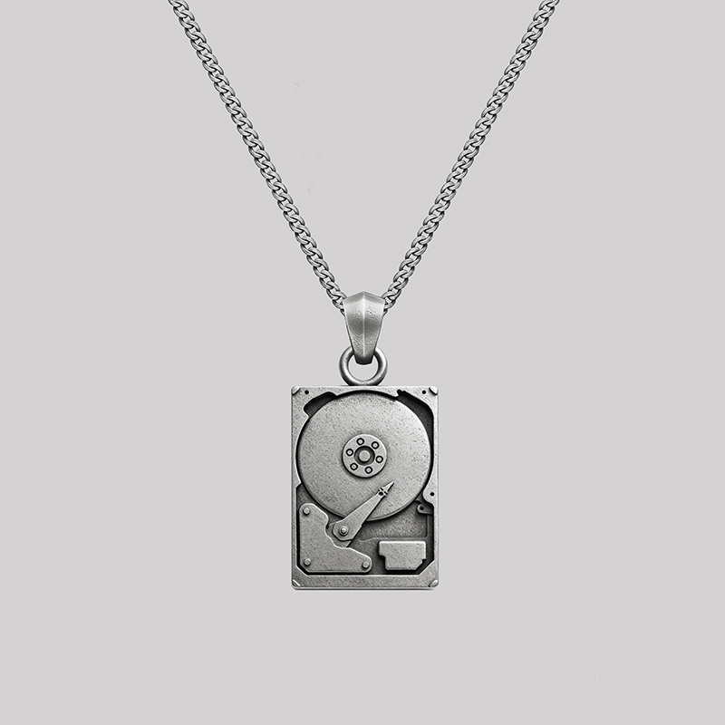Hard Drive Geek Sculptural Necklace