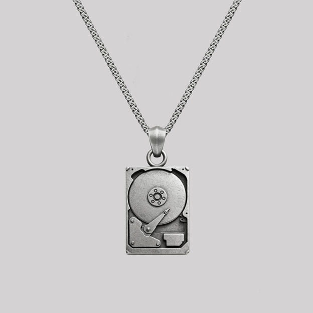 Hard Drive Geek Sculptural Necklace