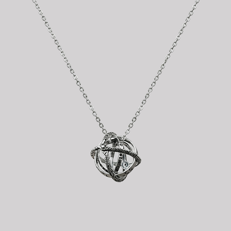 Armillary Sphere Geek Sculptural Necklace