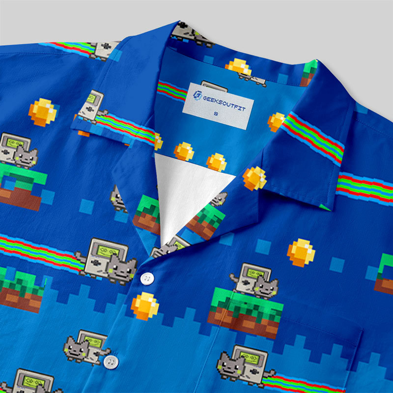 Nyan Cat Button Up Pocket Shirt