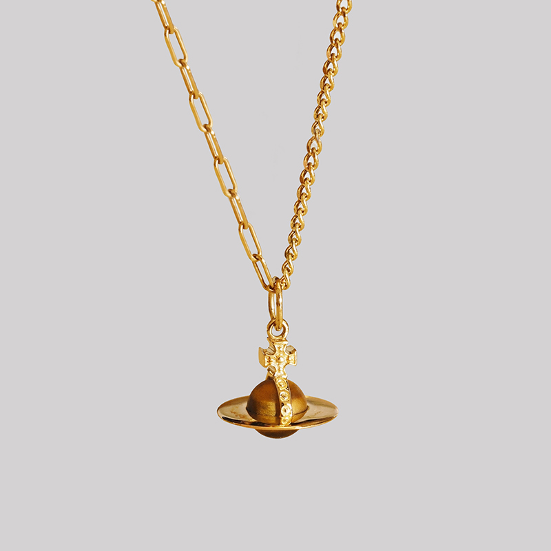 Saturn Orb Geek Sculptural Necklace