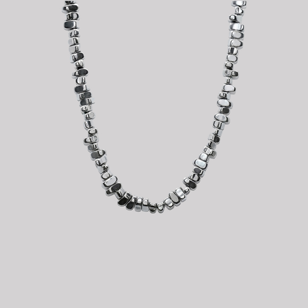 Segmented Metal Geek Sculptural Necklace