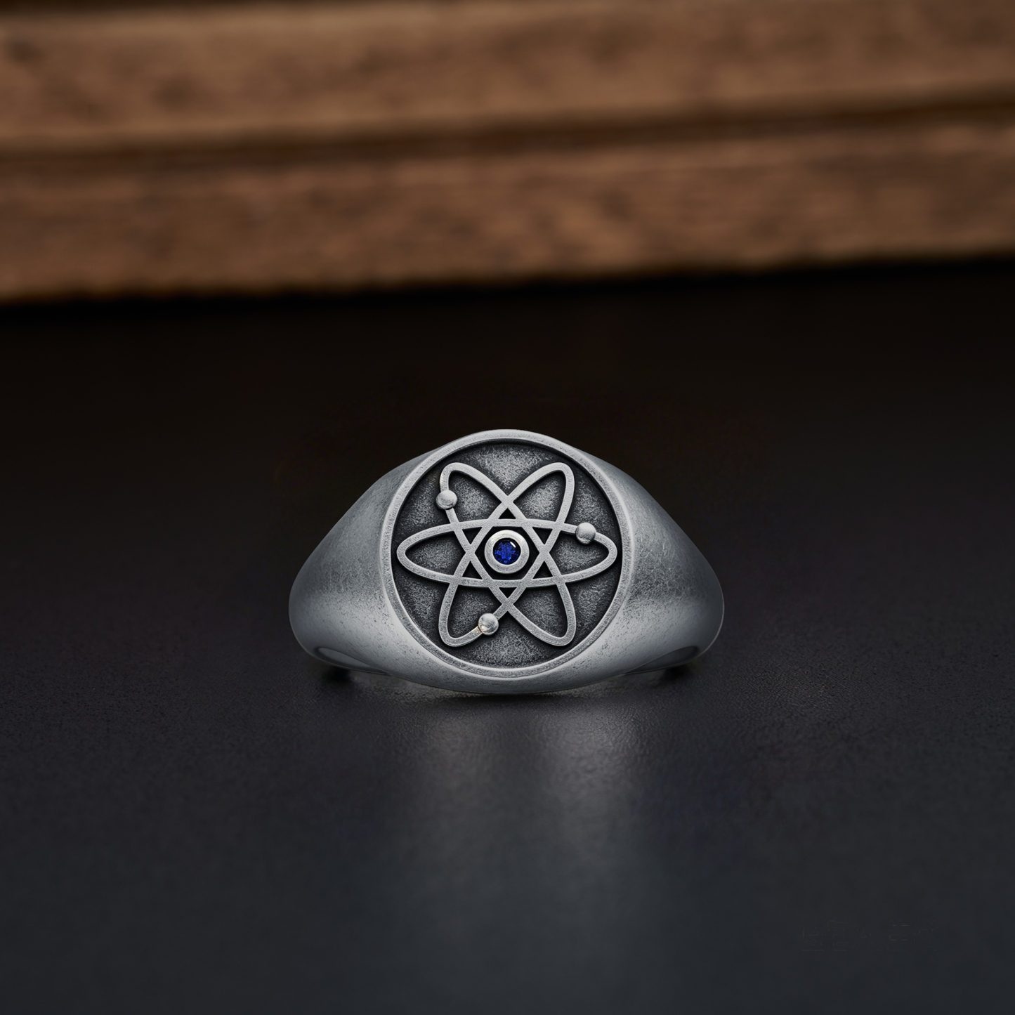 Geeksoutfit Blue Enamel Mechanical Statement Geek Silver Band Ring for Sale