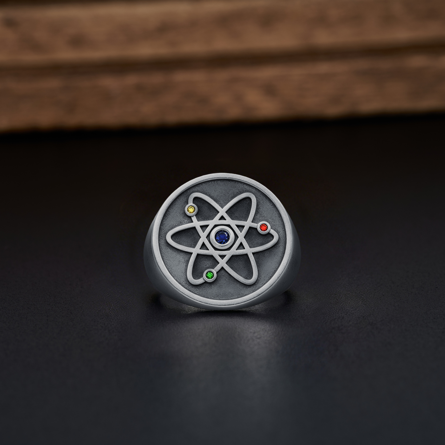 Geeksoutfit Blue Enamel Mechanical Statement Geek Silver Band Ring for Sale