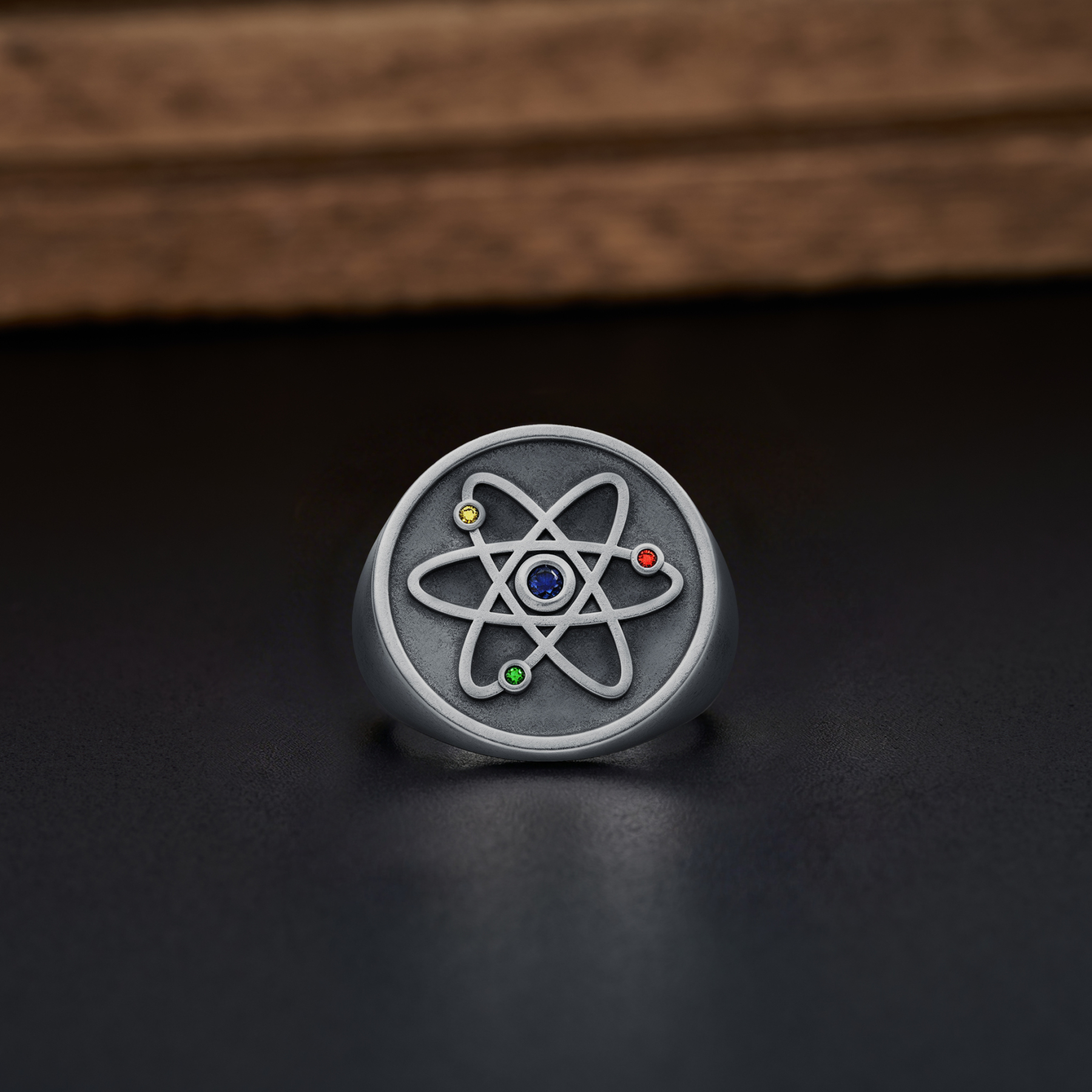 Geeksoutfit Blue Enamel Mechanical Statement Geek Silver Band Ring for Sale