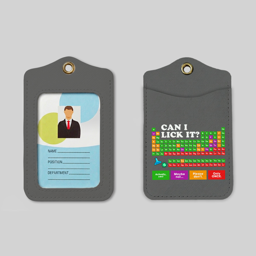 Can I Lick It Periodic Table Geek Employee ID Badge