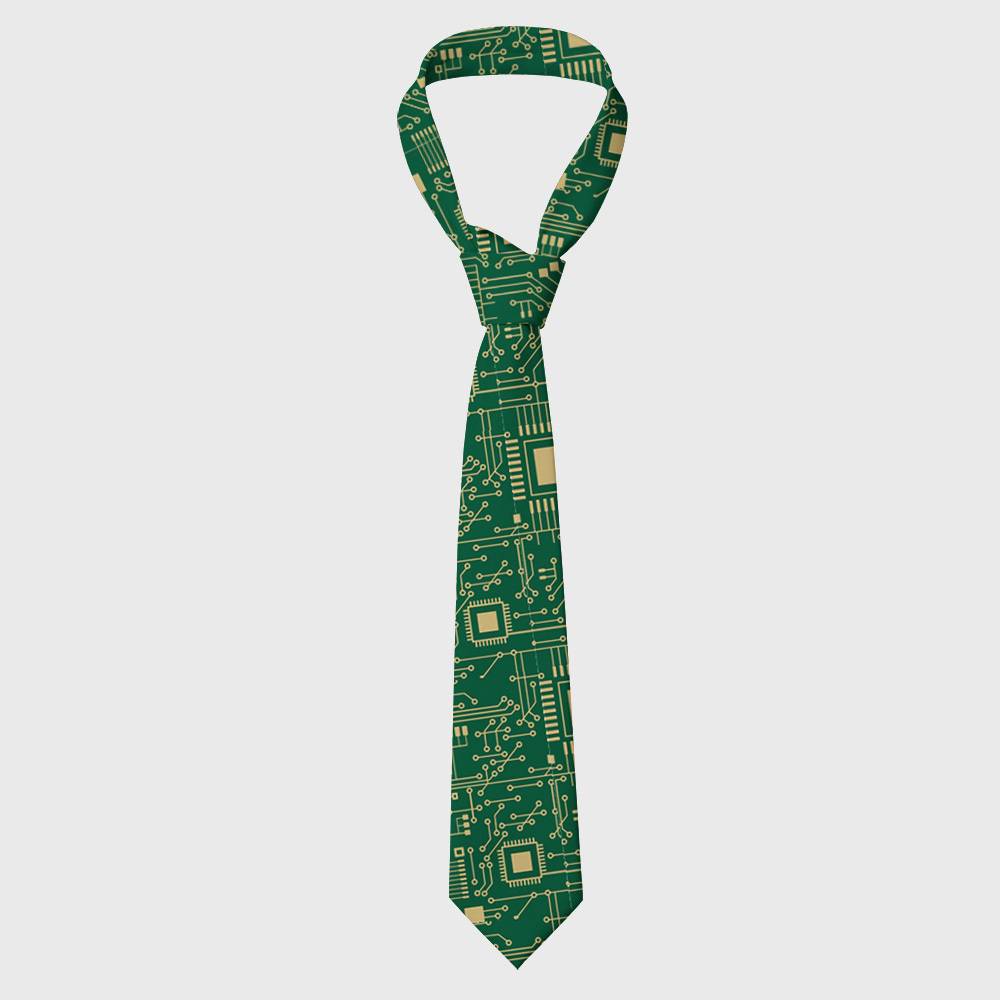 Technology Sense Circuit Board Geek Necktie