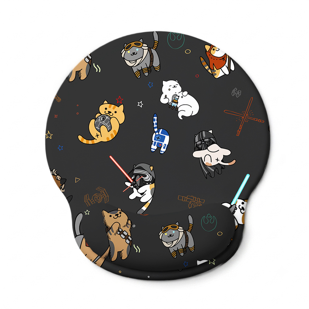 Tie The Fighter Cat Funny Geek Ergonomic Mouse Pad