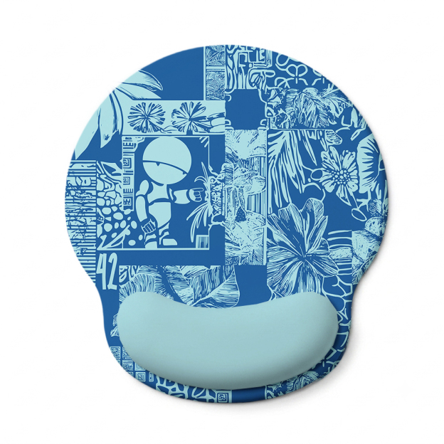 Don't Panic Blue Geek Ergonomic Mouse Pad