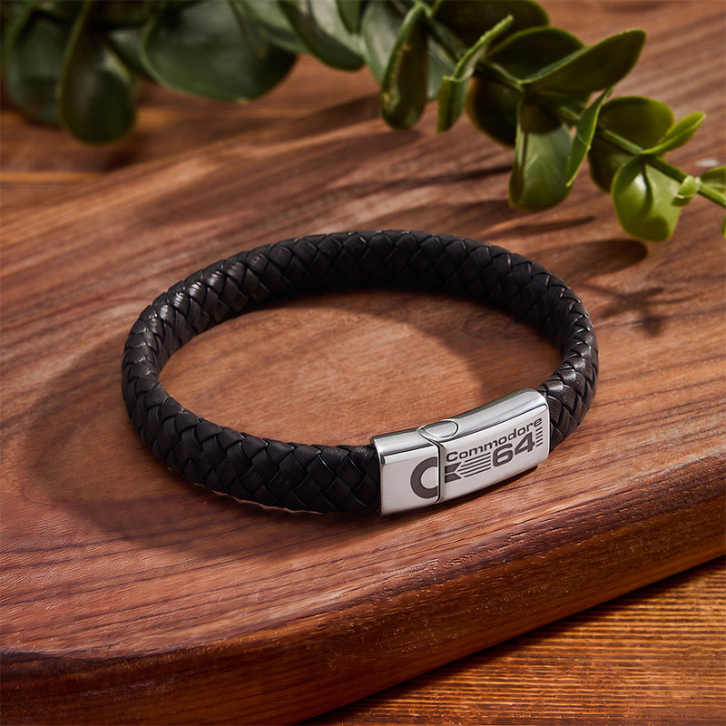 Commodore 64 Geek Braided Leather Bracelet