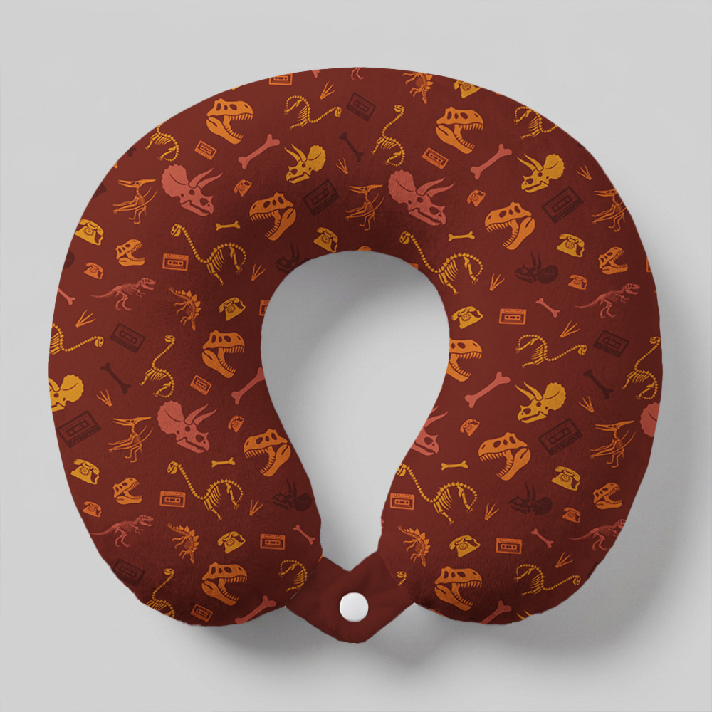 Dinosaur Fossil Geek U-Shaped Travel Pillow