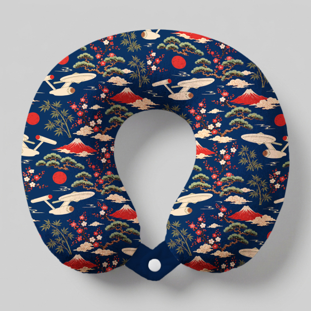 Sci-Fi Spaceship Ukiyo-e Style Geek U-Shaped Travel Pillow