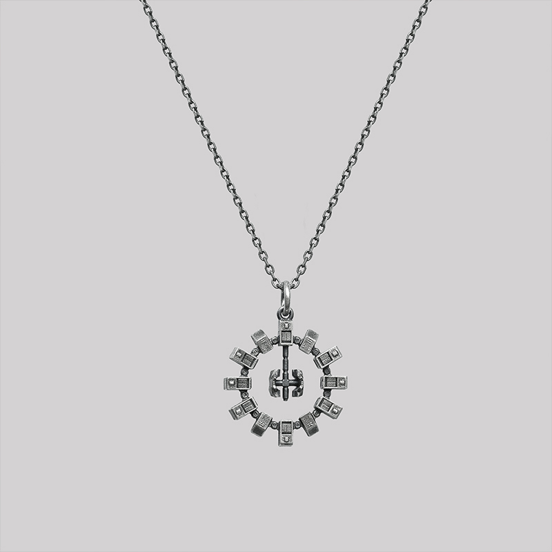 Geeksoutfit Temporal Hourglass Geek Sculptural Necklace for Sale