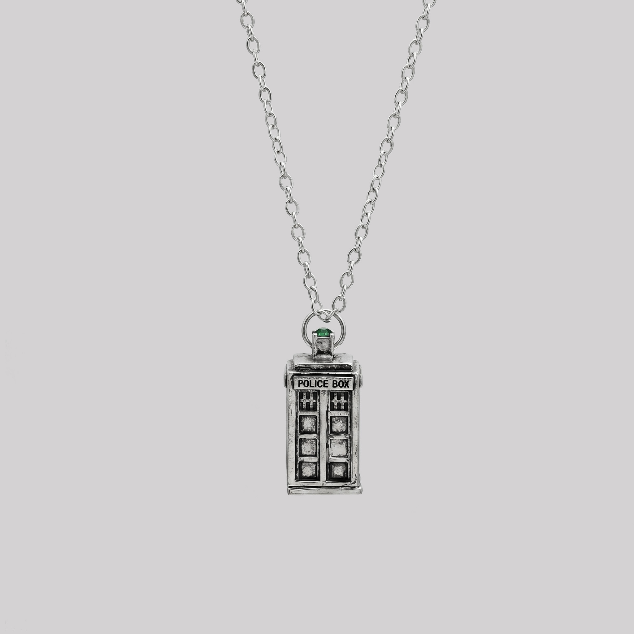 Time Travel Police Box Geek Sculptural Necklace