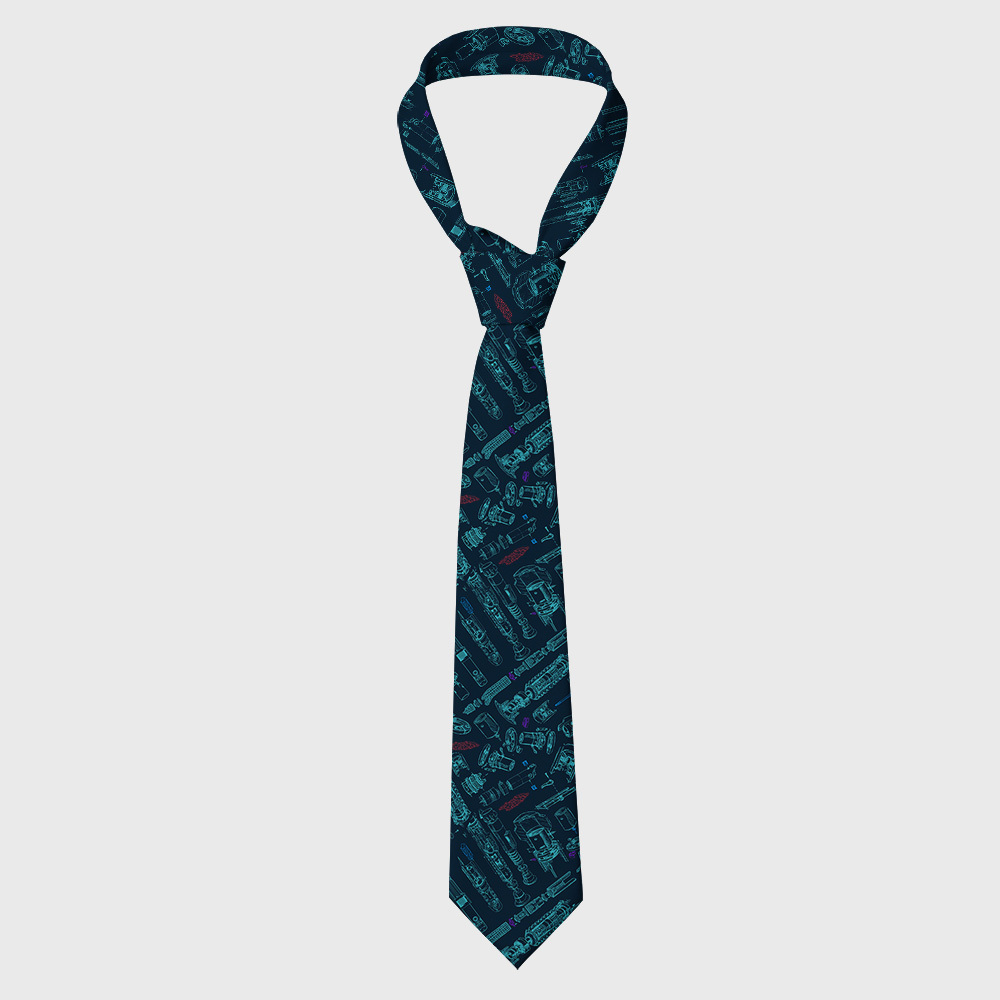 Space War Weapons Navy Geek Necktie